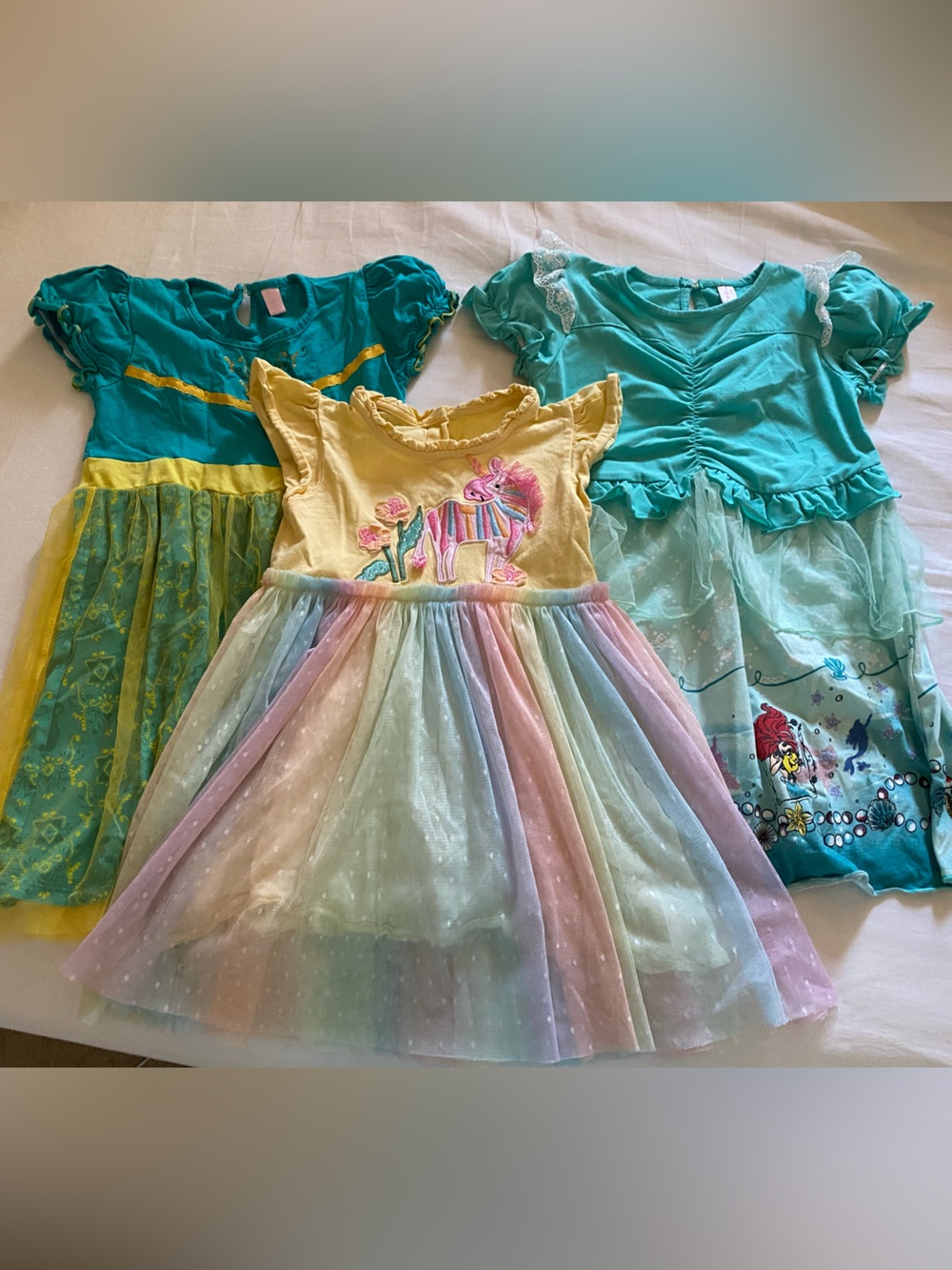 Girls Pastel Rainbow & Turquoise Dress Bundle